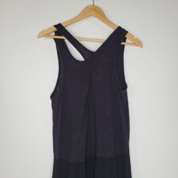 ANTHROPOLOGIE LEFT OF CENTER Black Drop Waist Dress Size S Cross Cross Tulipan - Picture 7 of 12